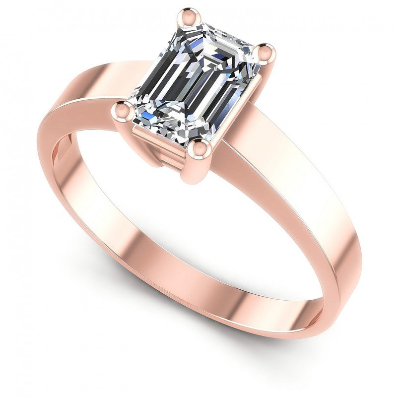 Emerald Diamonds 0.35CT Solitaire Ring in 18KT White Gold