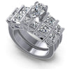 Pear And Princess Cut Diamonds Bridal Set in 14KT White Gold