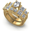 Princess And Emerald Cut Diamonds Bridal Set in 14KT White Gold