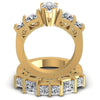Princess And Pear Cut Diamonds Bridal Set in 14KT Yellow Gold