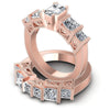 Princess And Emerald Cut Diamonds Bridal Set in 18KT Rose Gold