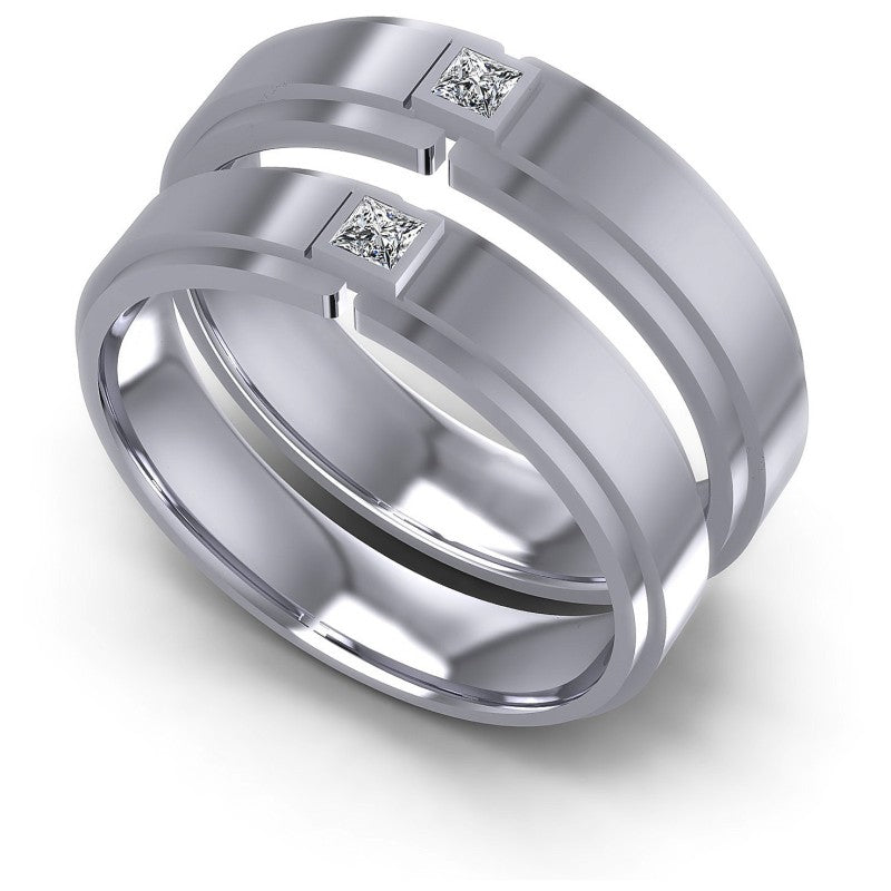 Princess Cut Diamonds Wedding Sets in 14KT White Gold