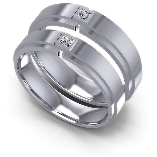 Princess Cut Diamonds Wedding Sets in 14KT White Gold