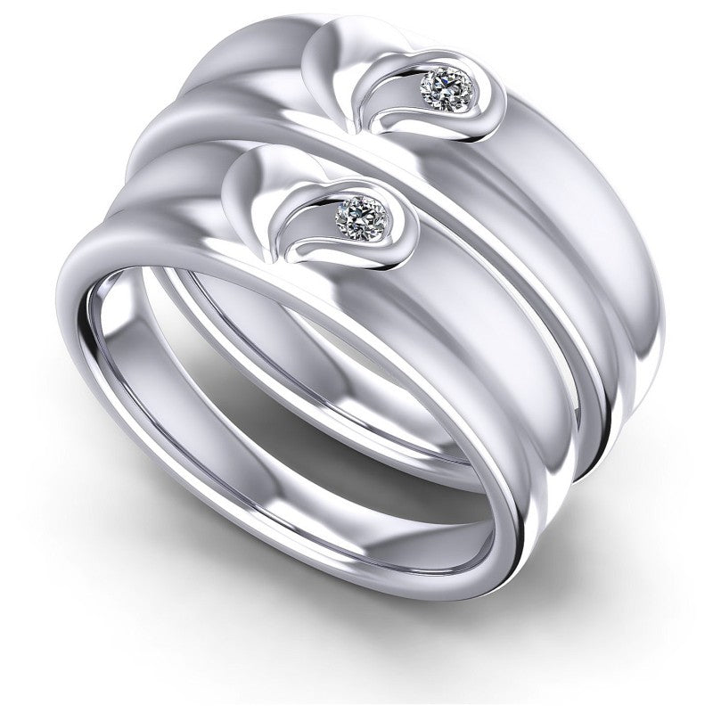 Round Cut Diamonds Wedding Sets in 14KT White Gold