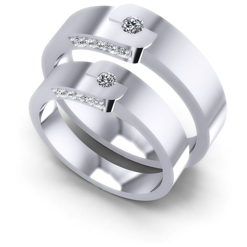 Round Cut Diamonds Wedding Sets in 14KT White Gold