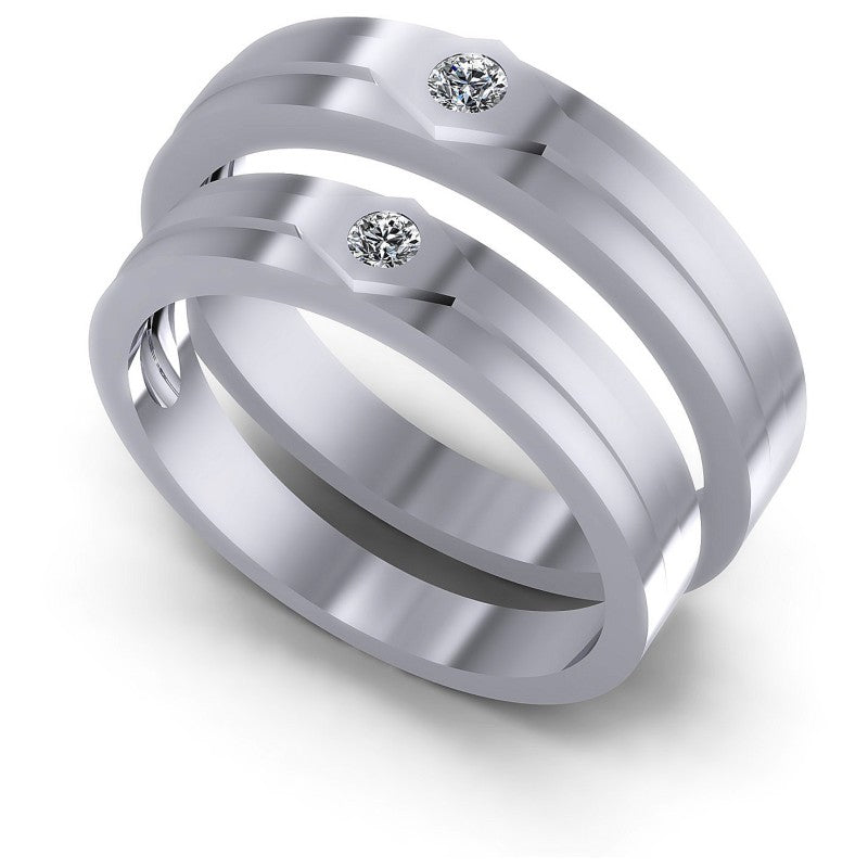 Round Cut Diamonds Wedding Sets in 14KT White Gold