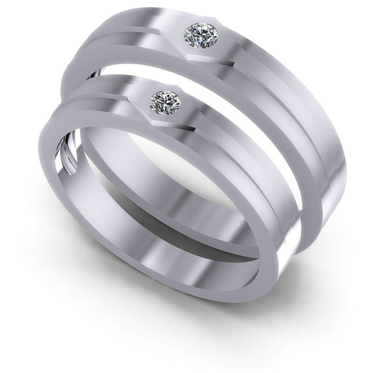 Round Cut Diamonds Wedding Sets in 14KT White Gold