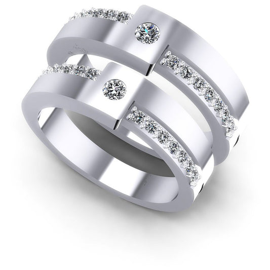 Round Cut Diamonds Wedding Sets in 14KT White Gold