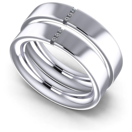 Round Cut Diamonds Wedding Sets in 14KT White Gold