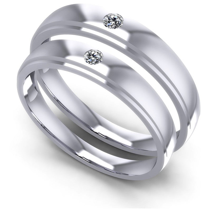 Round Cut Diamonds Wedding Sets in 14KT White Gold