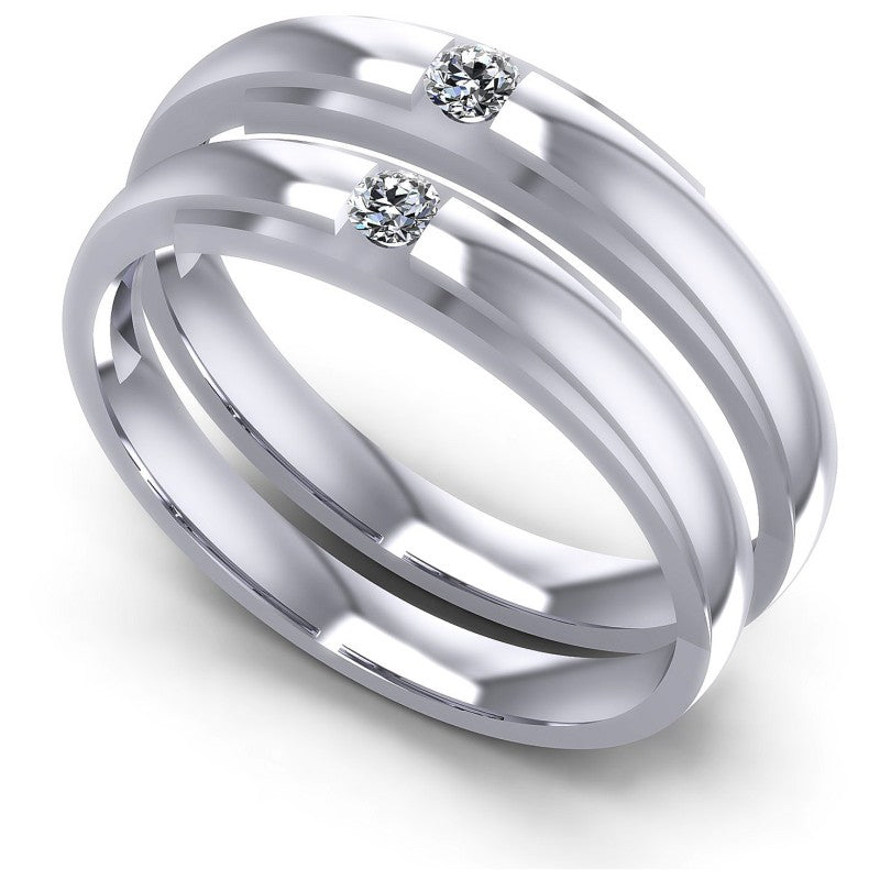 Round Cut Diamonds Wedding Sets in 14KT White Gold