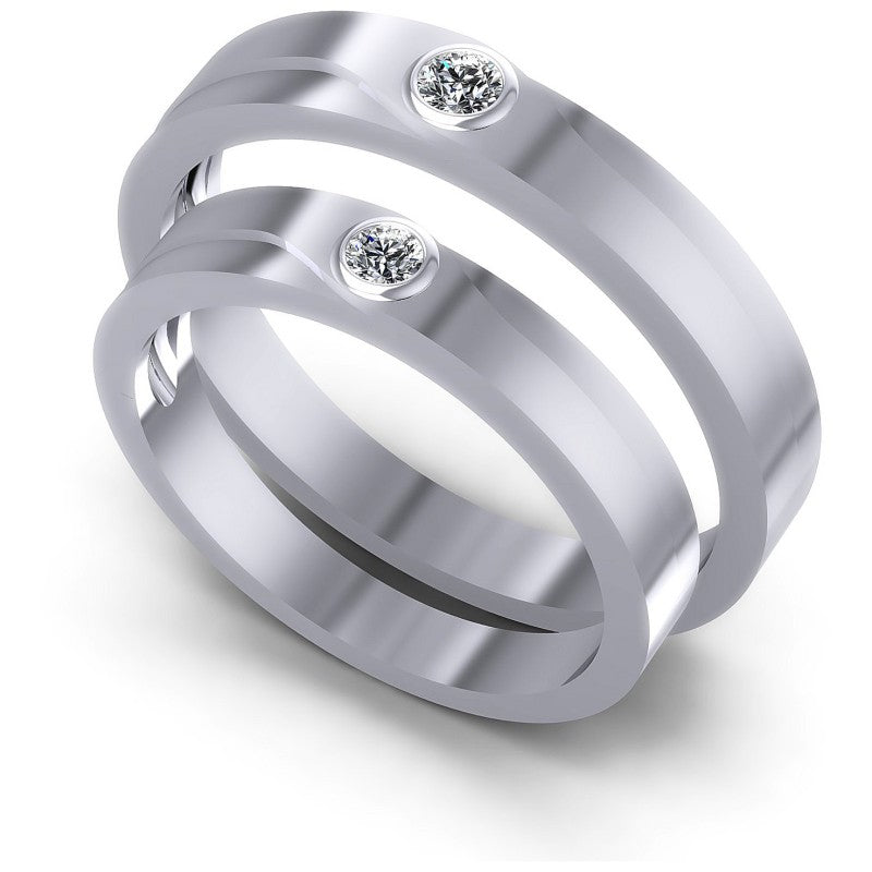 Round Cut Diamonds Wedding Sets in 14KT White Gold