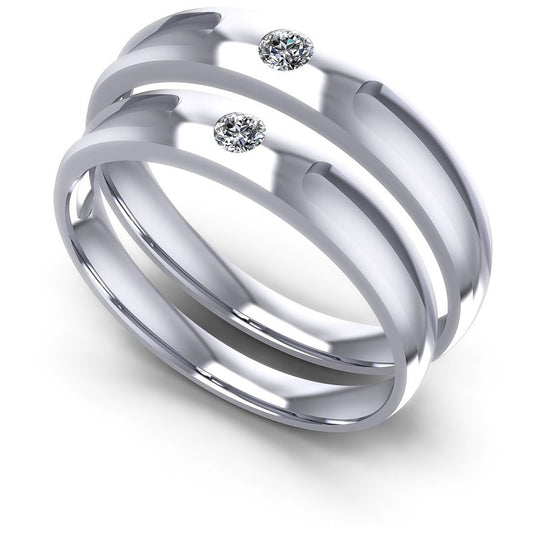 Round Cut Diamonds Wedding Sets in 14KT White Gold