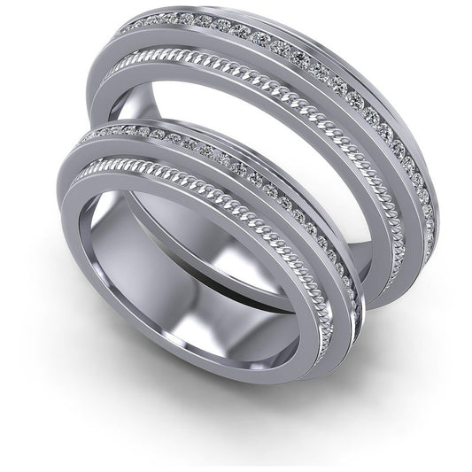 Round Cut Diamonds Wedding Sets in 14KT White Gold