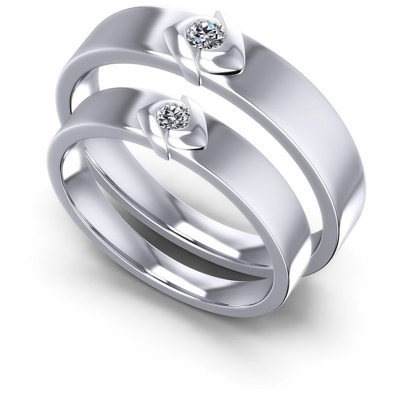 Round Cut Diamonds Wedding Sets in 14KT White Gold