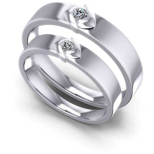 Round Cut Diamonds Wedding Sets in 14KT White Gold