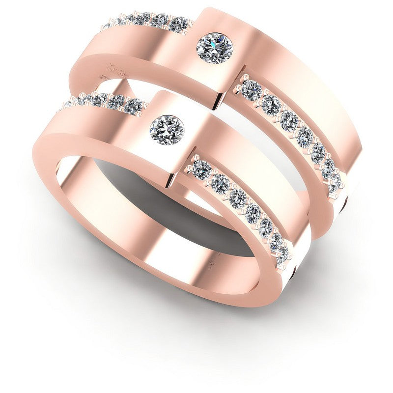 Round Cut Diamonds Wedding Sets in 18KT White Gold