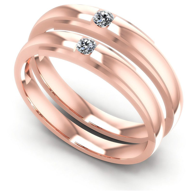 Round Cut Diamonds Wedding Sets in 18KT White Gold