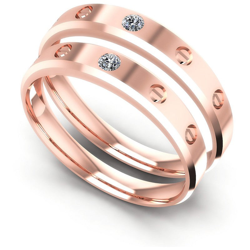 Round Cut Diamonds Wedding Sets in 18KT White Gold