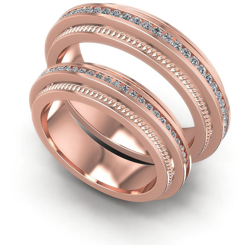 Round Cut Diamonds Wedding Sets in 18KT White Gold
