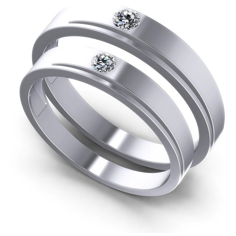 Round Cut Diamonds Wedding Sets in 14KT White Gold
