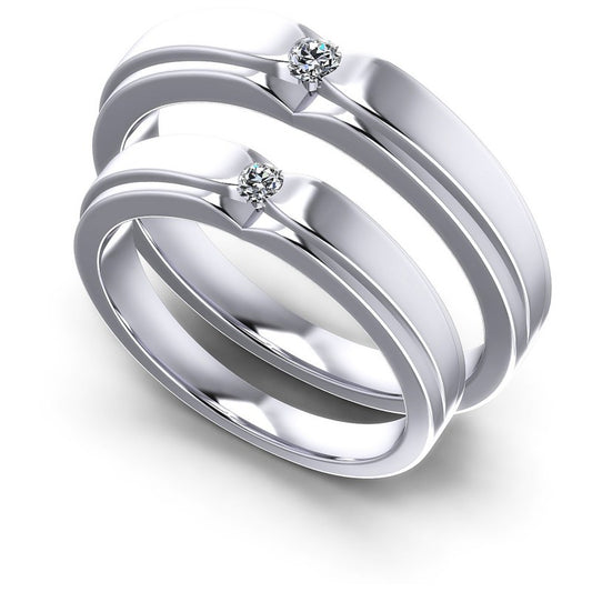 Round Cut Diamonds Wedding Sets in 14KT White Gold