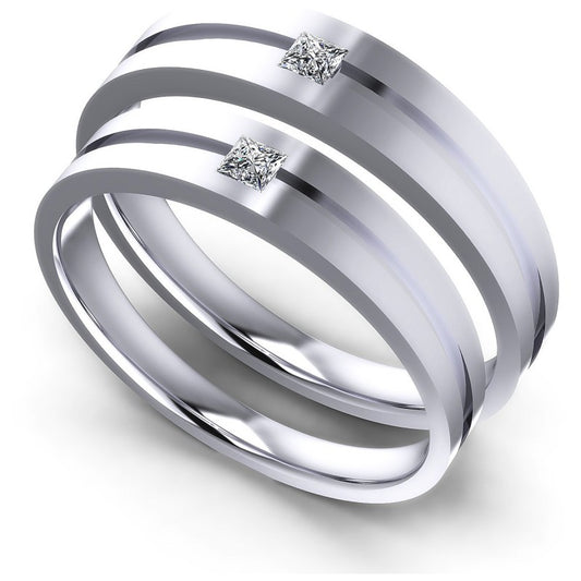 Princess Cut Diamonds Wedding Sets in 14KT White Gold