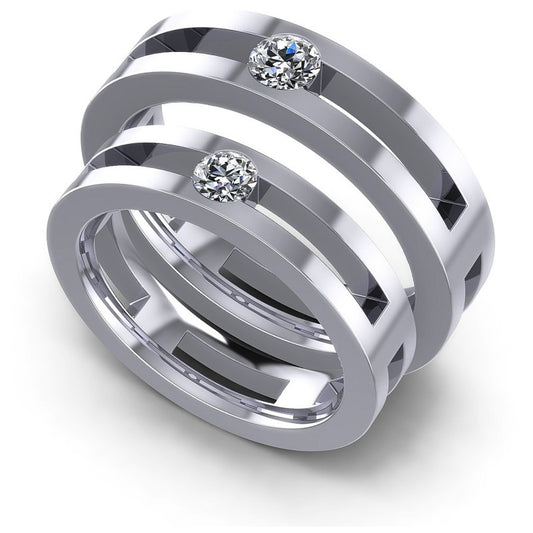 Round Cut Diamonds Wedding Sets in 14KT White Gold