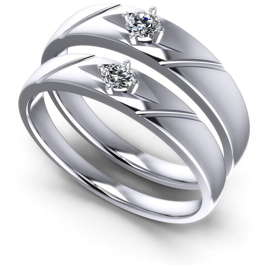 Round Cut Diamonds Wedding Sets in 14KT White Gold