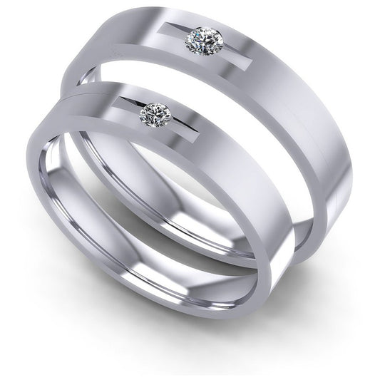 Round Cut Diamonds Wedding Sets in 14KT White Gold