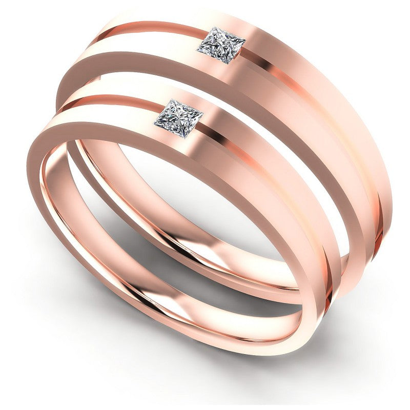 Princess Cut Diamonds Wedding Sets in 18KT White Gold