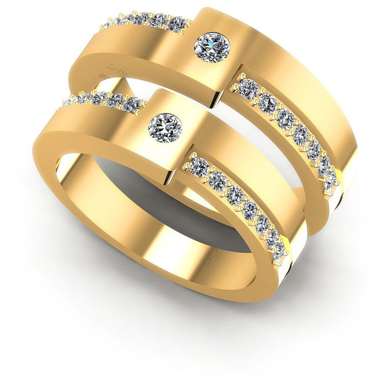 Round Cut Diamonds Wedding Sets in 14KT White Gold