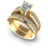 Round And Pear Cut Diamonds Bridal Set in 14KT White Gold
