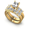 Oval And Emerald Cut Diamonds Bridal Set in 14KT White Gold