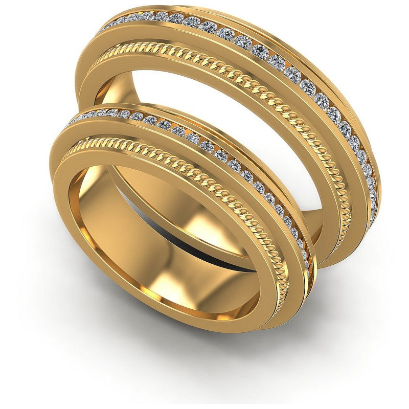 Round Cut Diamonds Wedding Sets in 14KT White Gold