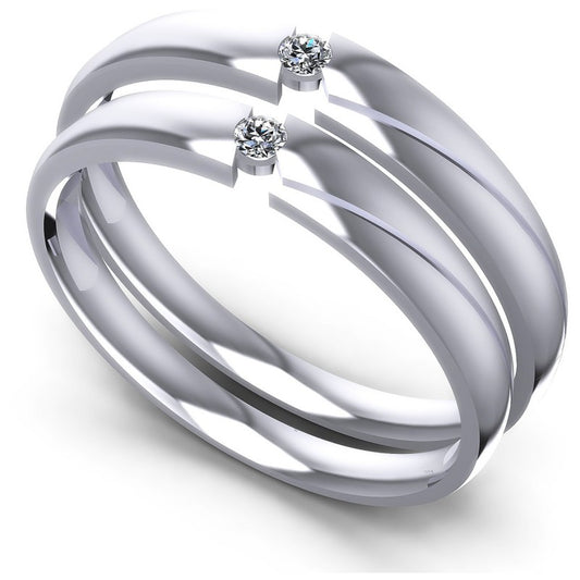Round Cut Diamonds Wedding Sets in 14KT White Gold
