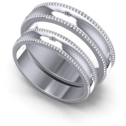 Round Cut Diamonds Wedding Sets in 14KT White Gold