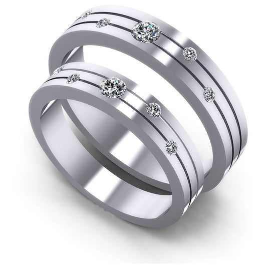 Round Cut Diamonds Wedding Sets in 14KT White Gold