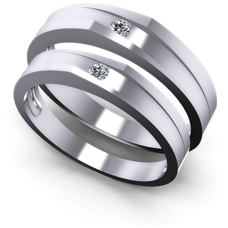 Round Cut Diamonds Wedding Sets in 14KT White Gold