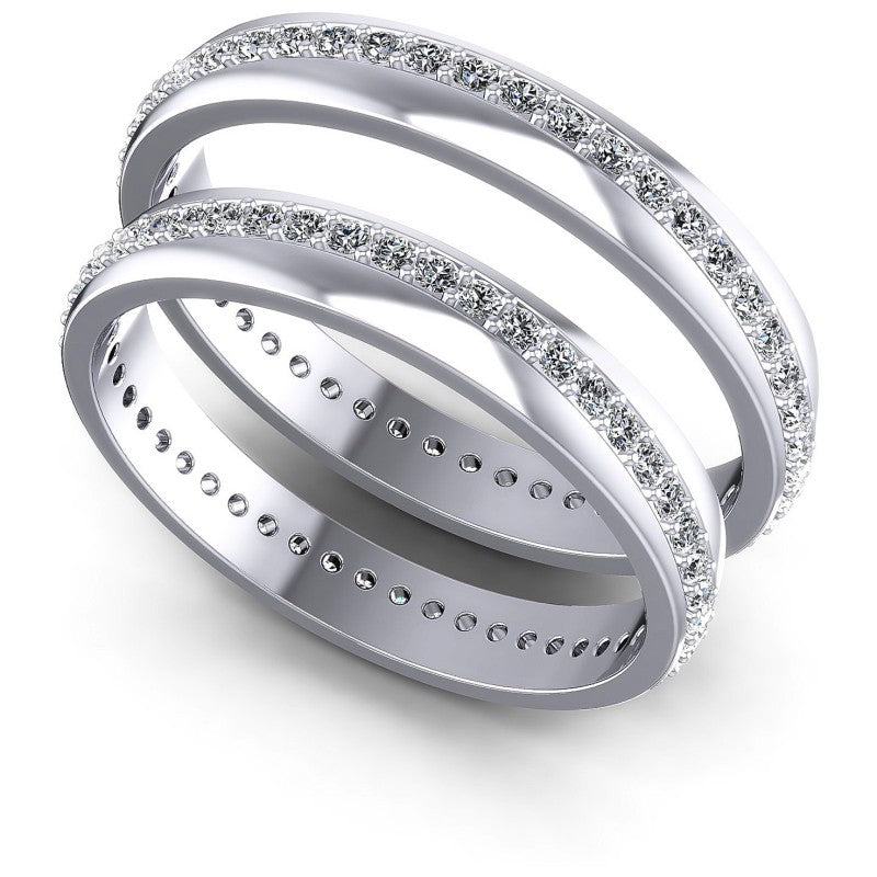 Round Cut Diamonds Wedding Sets in 14KT White Gold