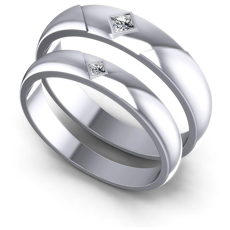 Princess Cut Diamonds Wedding Sets in 14KT White Gold