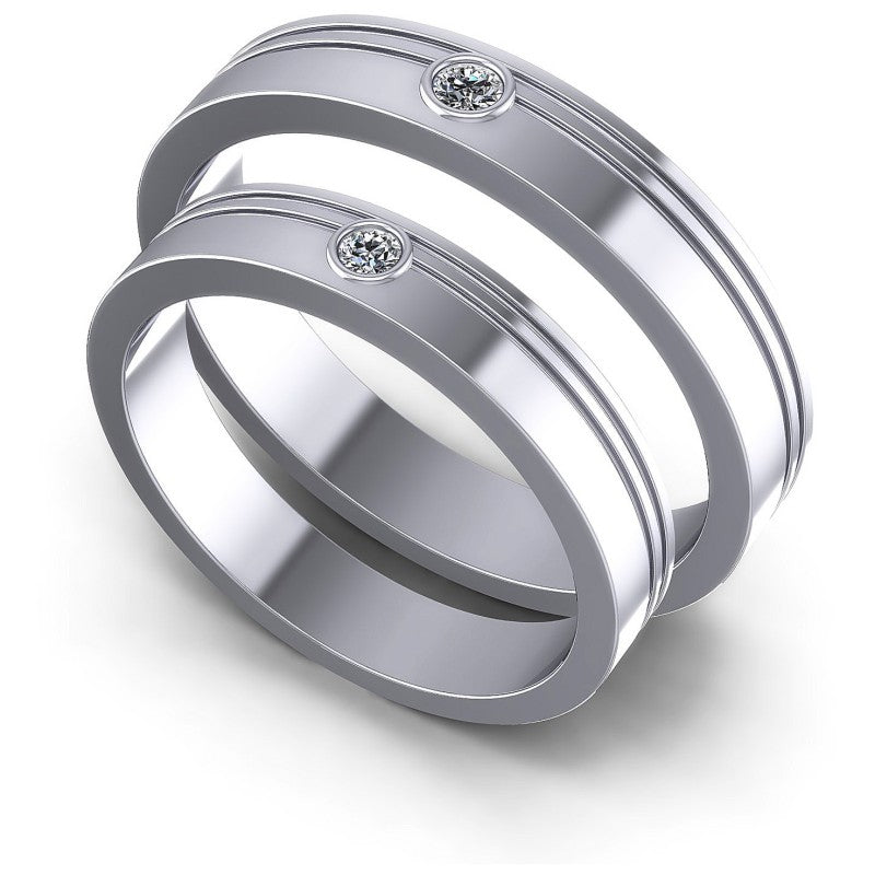 Round Cut Diamonds Wedding Sets in 14KT White Gold