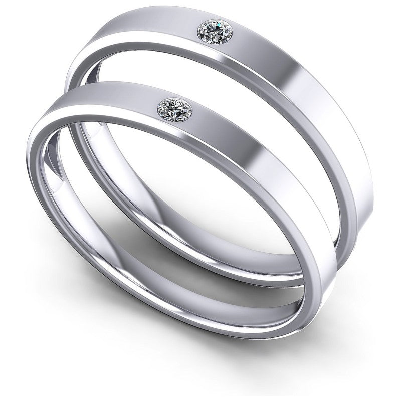Round Cut Diamonds Wedding Sets in 14KT White Gold
