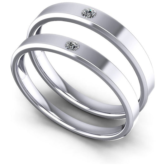 Round Cut Diamonds Wedding Sets in 14KT White Gold