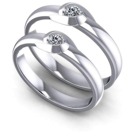 Round Cut Diamonds Wedding Sets in 14KT White Gold