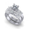 Round And Oval Cut Diamonds Bridal Set in 14KT White Gold