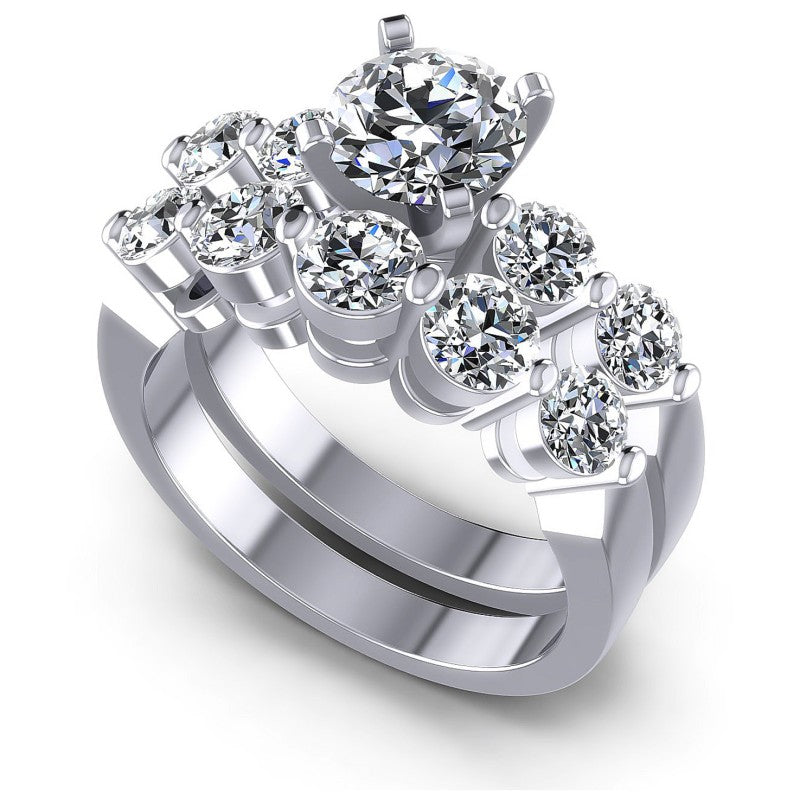 Round Cut Diamonds Bridal Set in 14KT White Gold