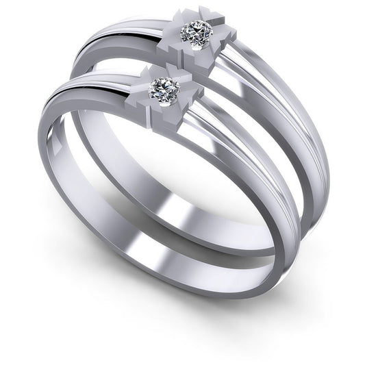 Round Cut Diamonds Wedding Sets in 14KT White Gold
