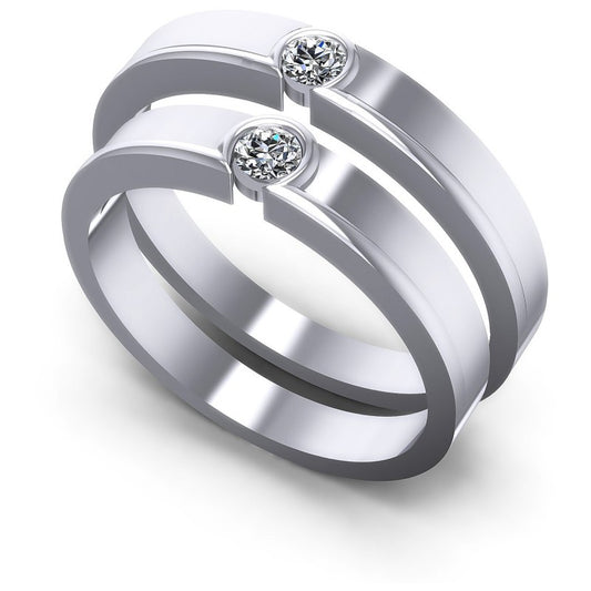 Round Cut Diamonds Wedding Sets in 14KT White Gold