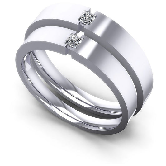Princess Cut Diamonds Wedding Sets in 14KT White Gold